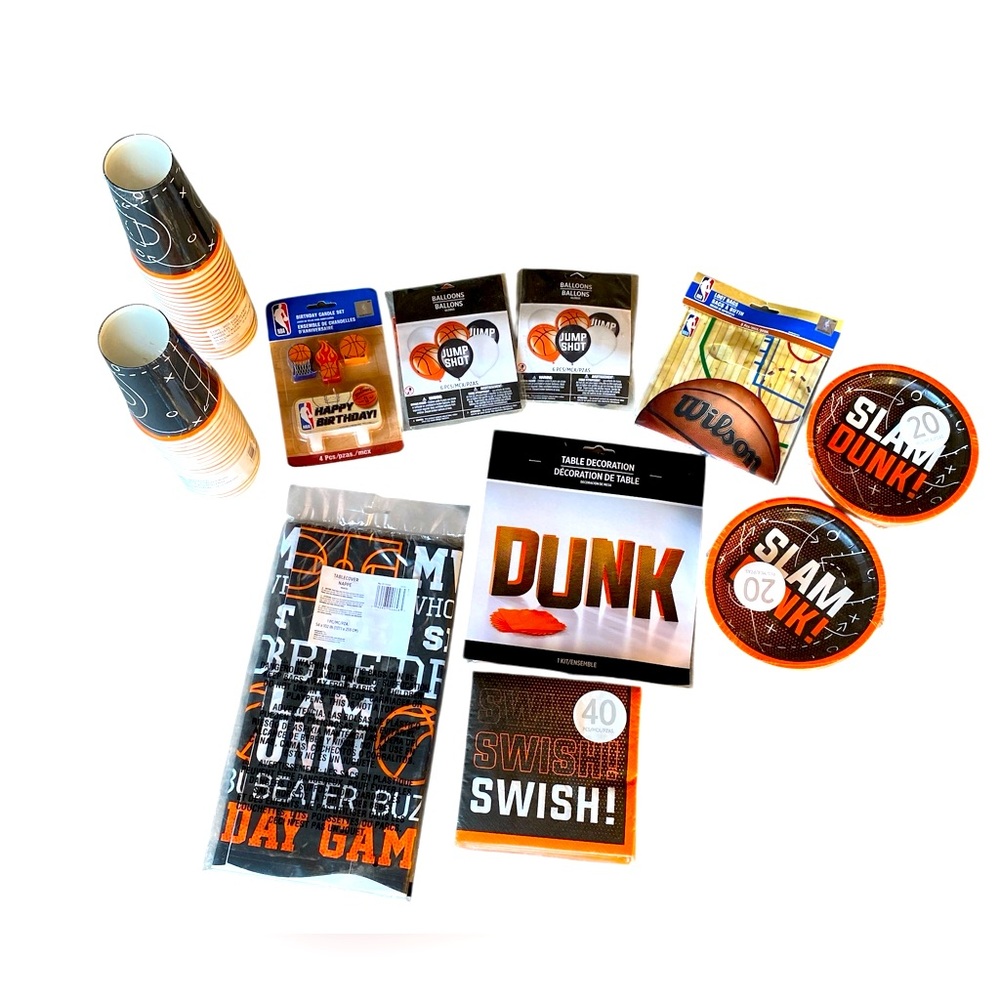 Basketball Party Supplies Set- Small Lot- New